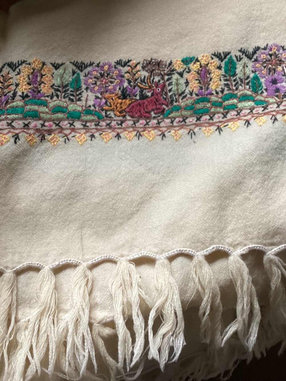 Textile….Amazing Antique very fine wool elegantly embroidered..just a beauty.